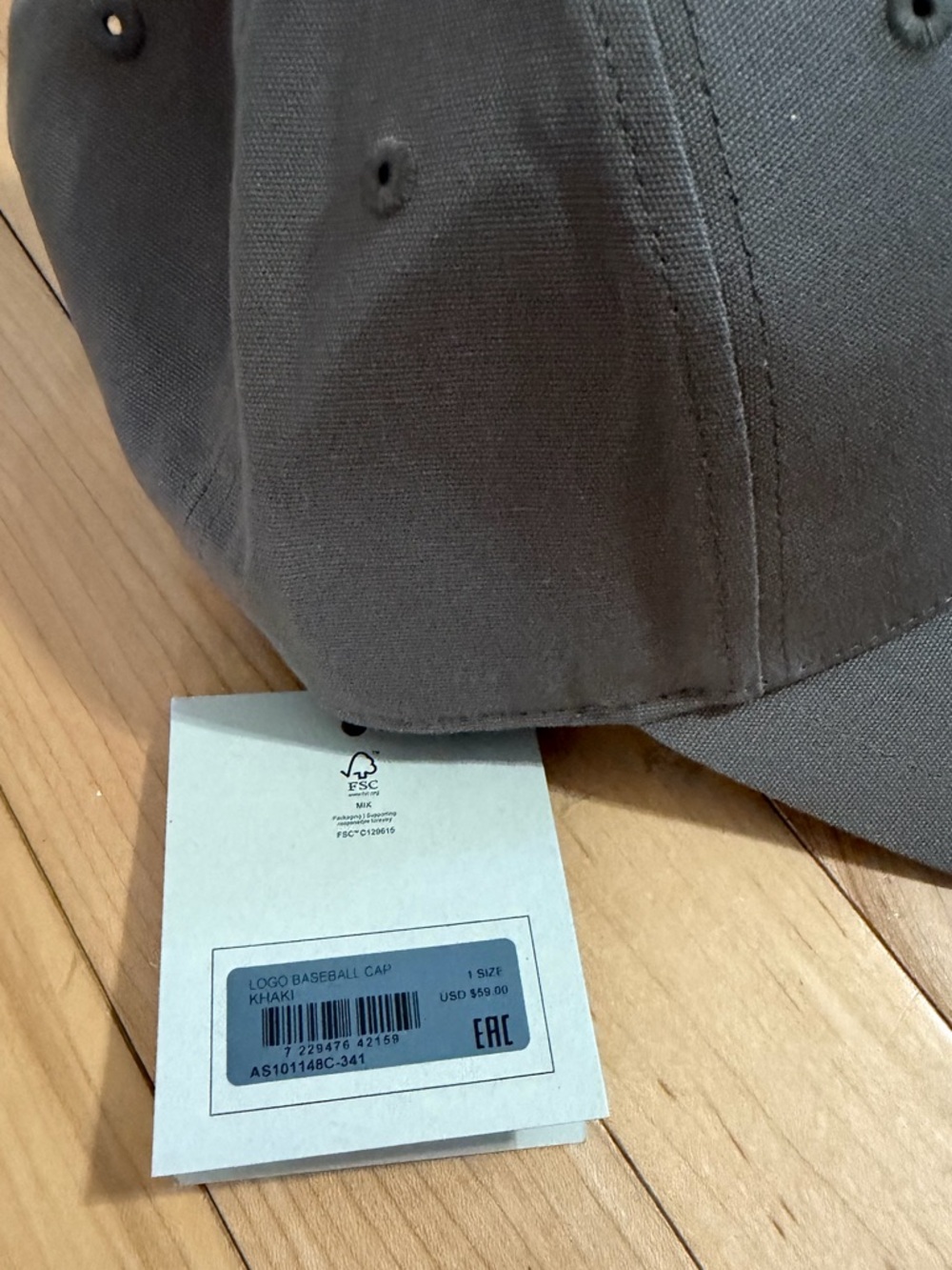 New AllSaints Taupe Logo Embroidered Monogram Baseball Cap Hat - Picture 9 of 9